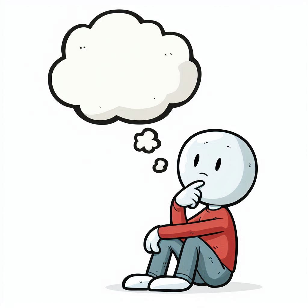 a-cartoony-human-thinking-pondering Gods timing-with-a-thought-bubble-over-the-head-