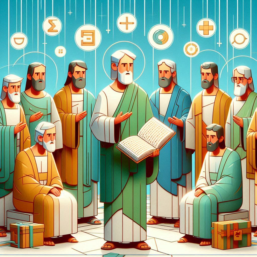 early biblical Christians representation in abstract image