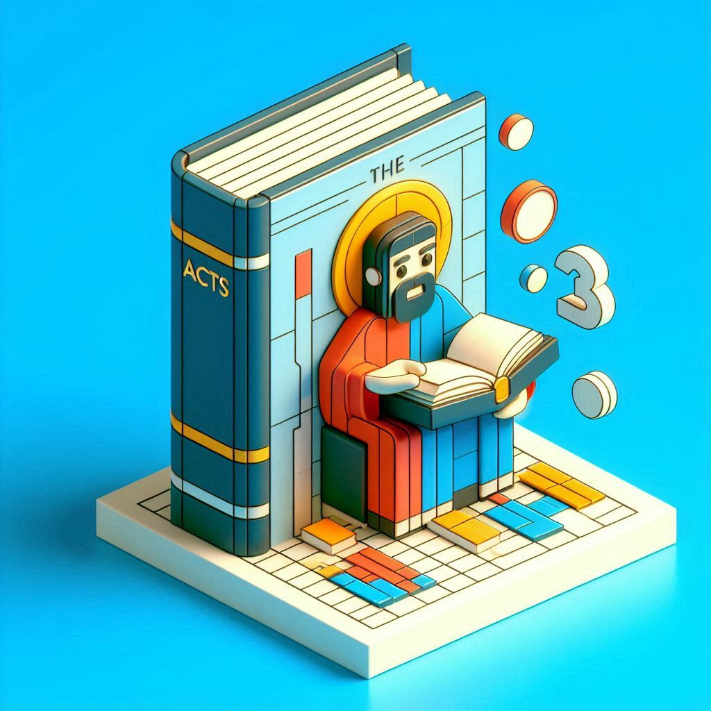 abstract image representing the book of Acts with blue tones