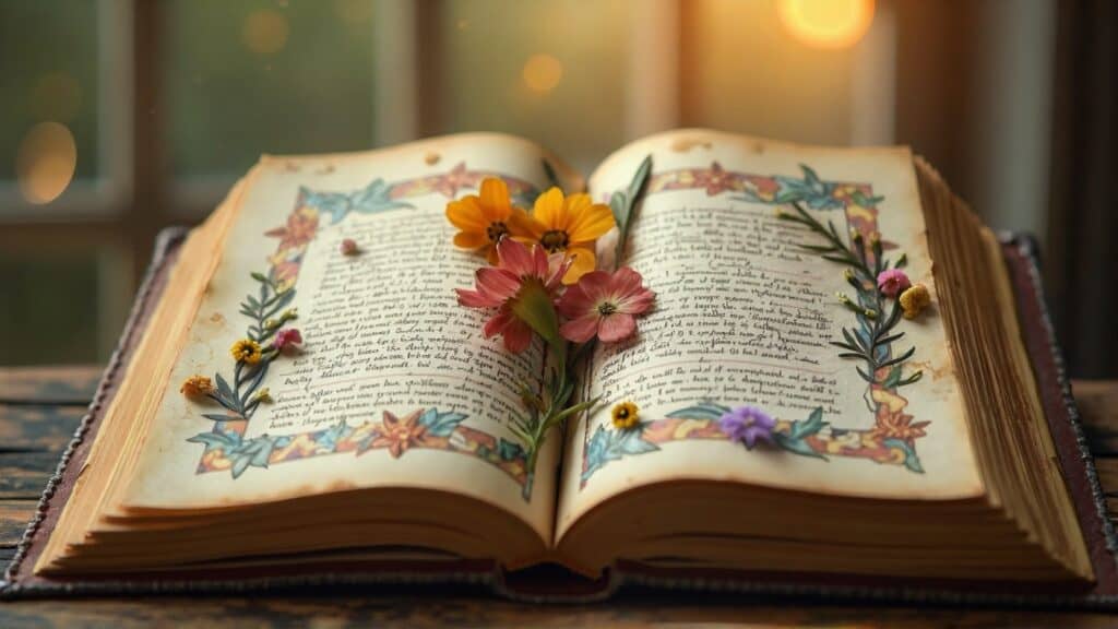 pretty floral opened Bible