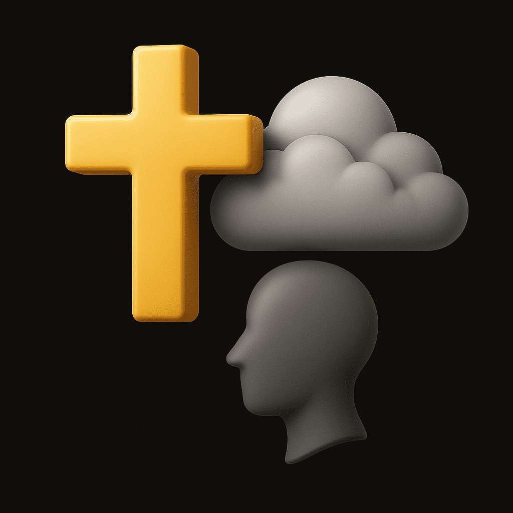 symbolic 3D cartoon image representing Faith Over Fear_ Trusting God in an Unsettled World, minimalist, modern, bold, relevant