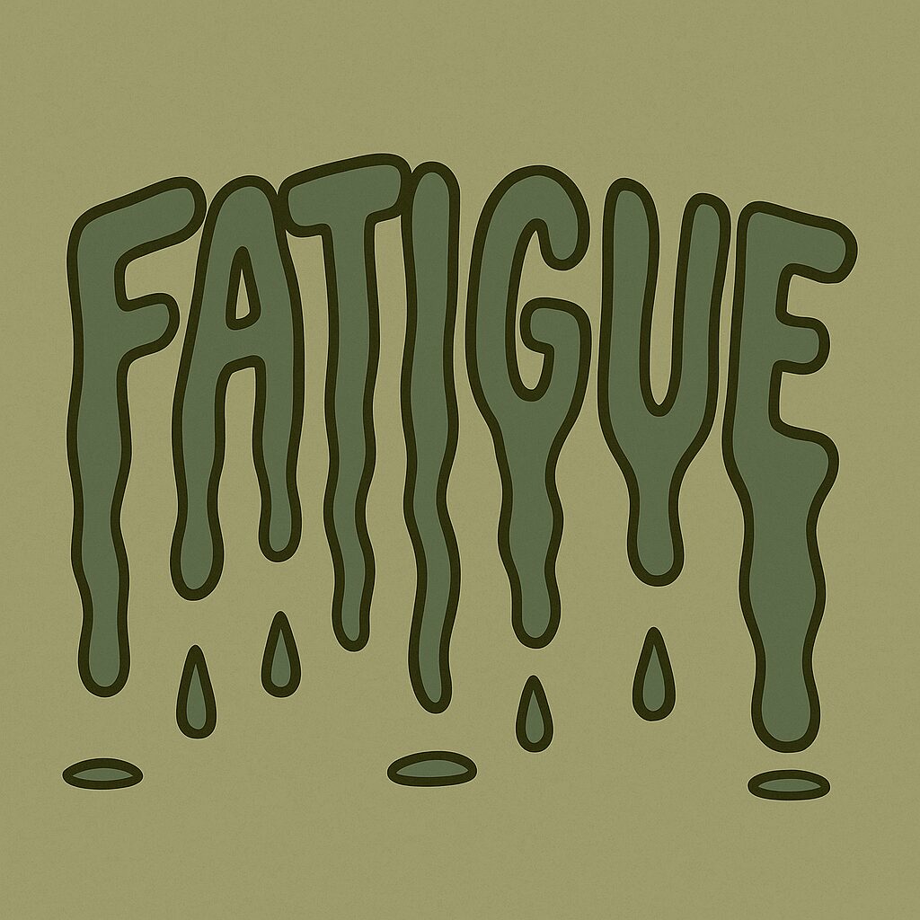 the-word-_Fatigue_-represented-as-a-feeling-with-drooping-letters-and-coloring-that-conveys-the-emotion