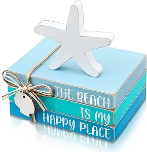 beach decor hues of blues with starfish on top