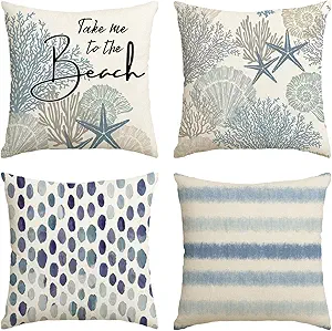 beach decor throw pillows